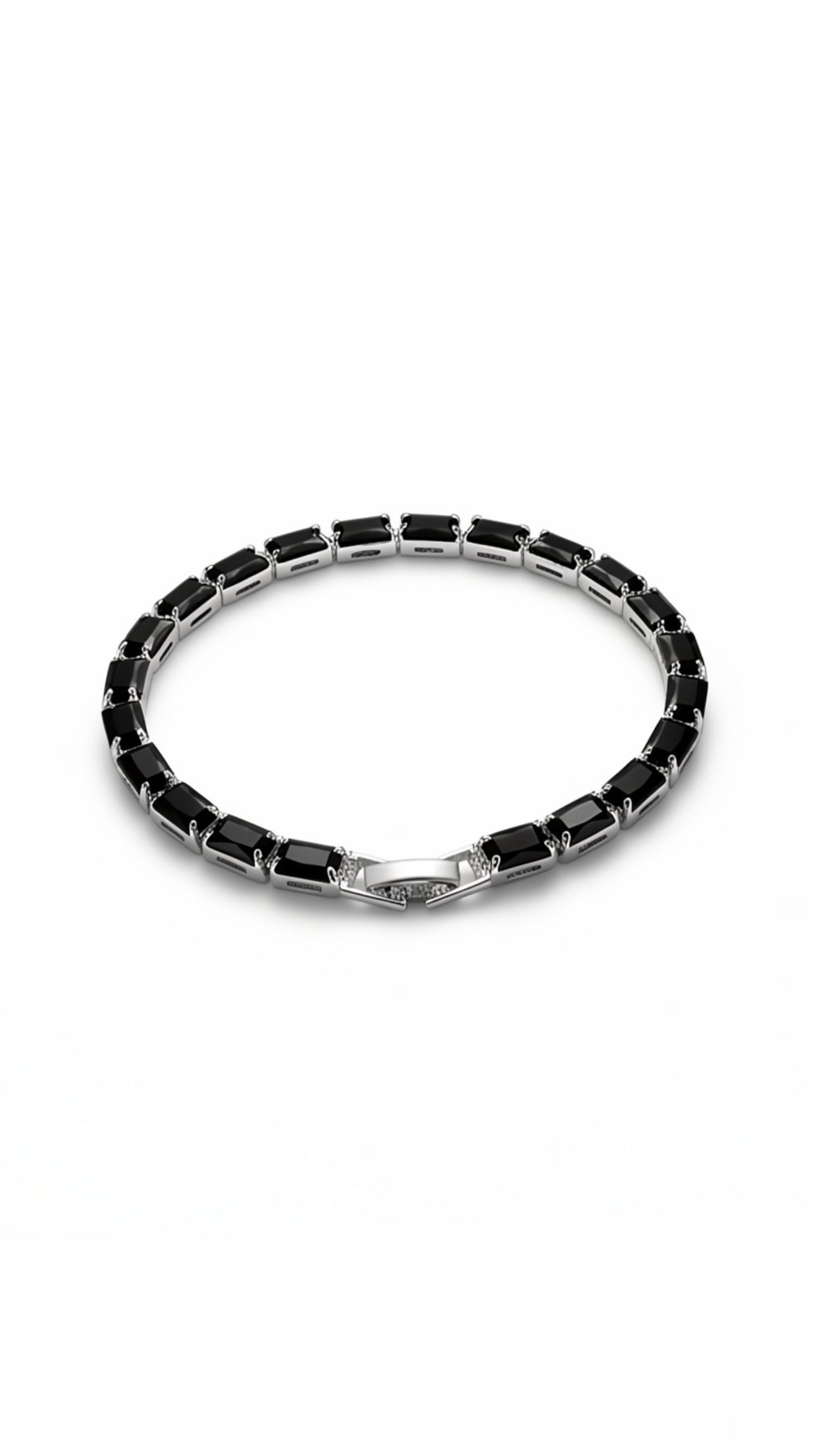 Midnight Noir Emerald-Cut Tennis Bracelet