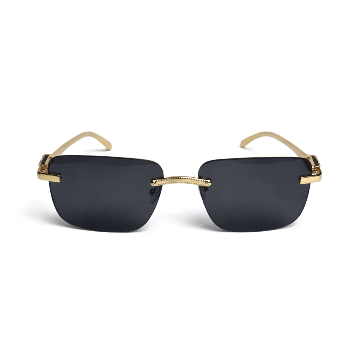 Vintage Style Rimless Glasses for Men, TAC Lens, Iron Alloy Frame