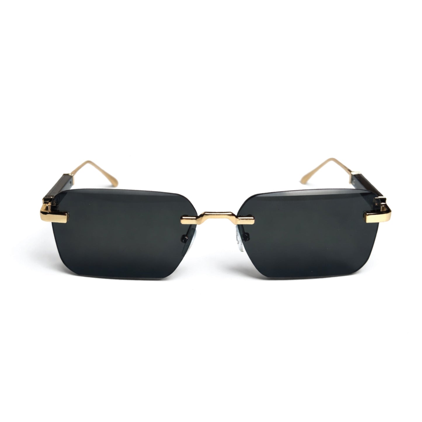 Elegant Unisex Gradient Frameless Fashion Glasses - Stylish Dark Lenses