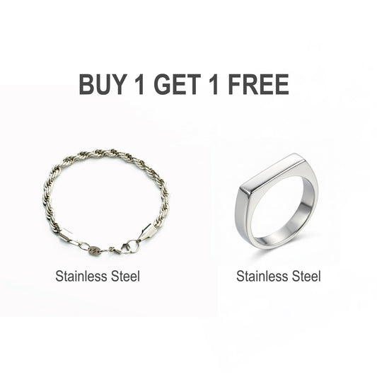 Rope Silver + Silver Greek Ring