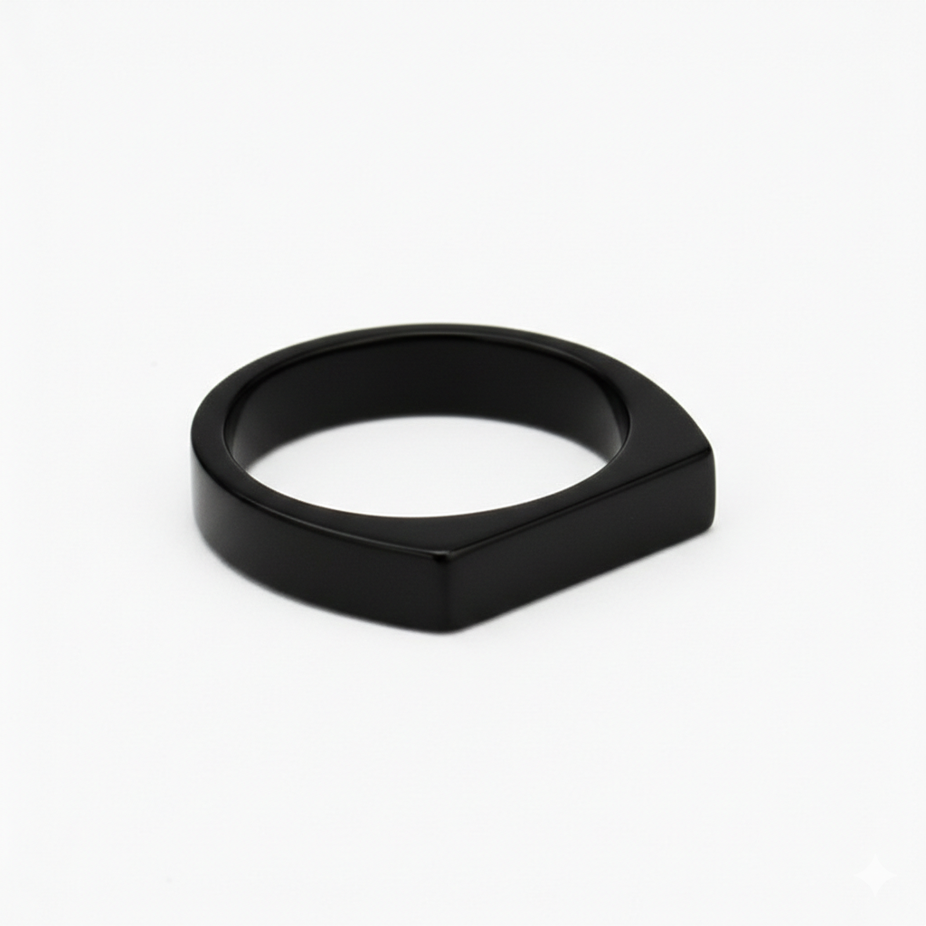 Metallic Octalink Black + Black Greek Ring