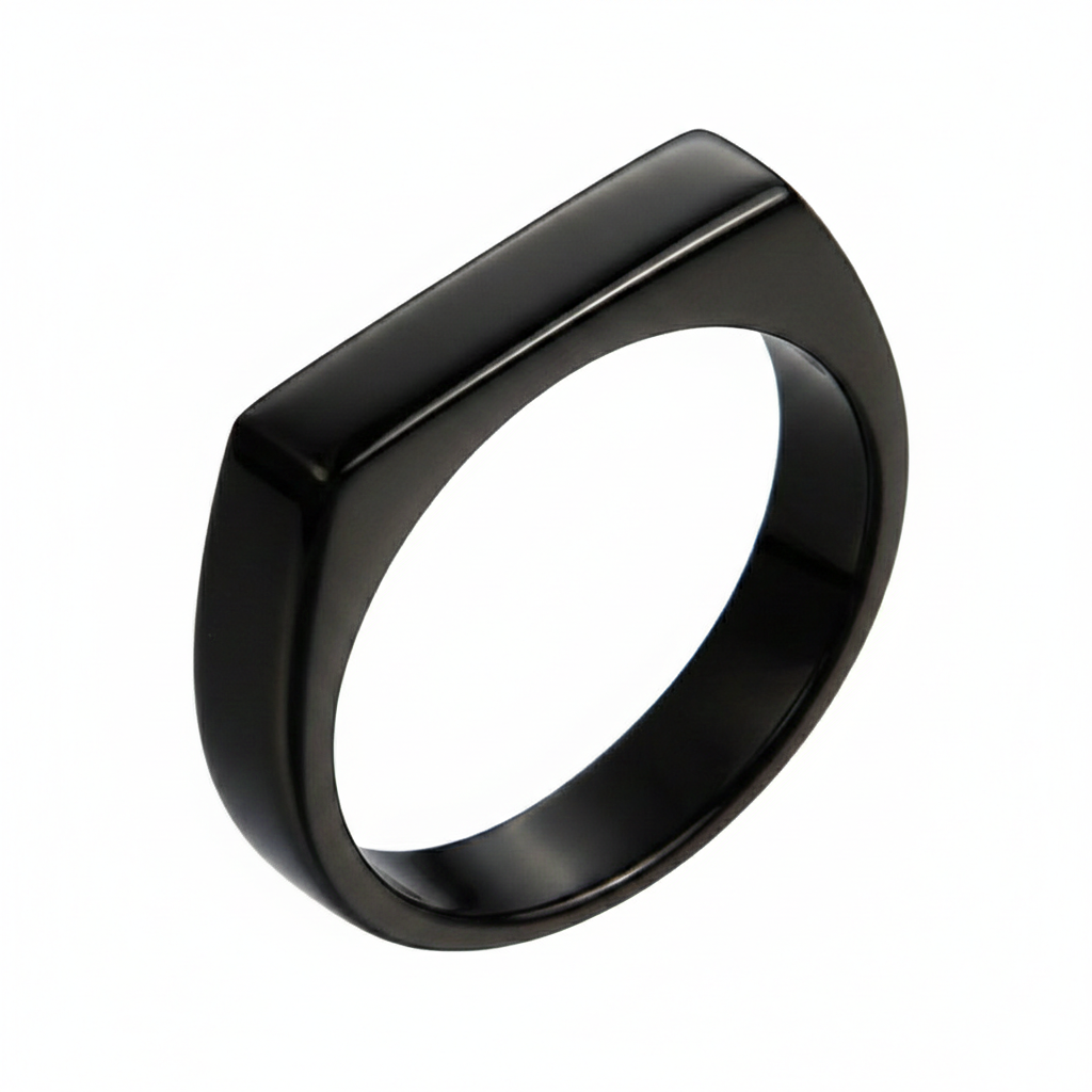 Metallic Octalink Black + Black Greek Ring