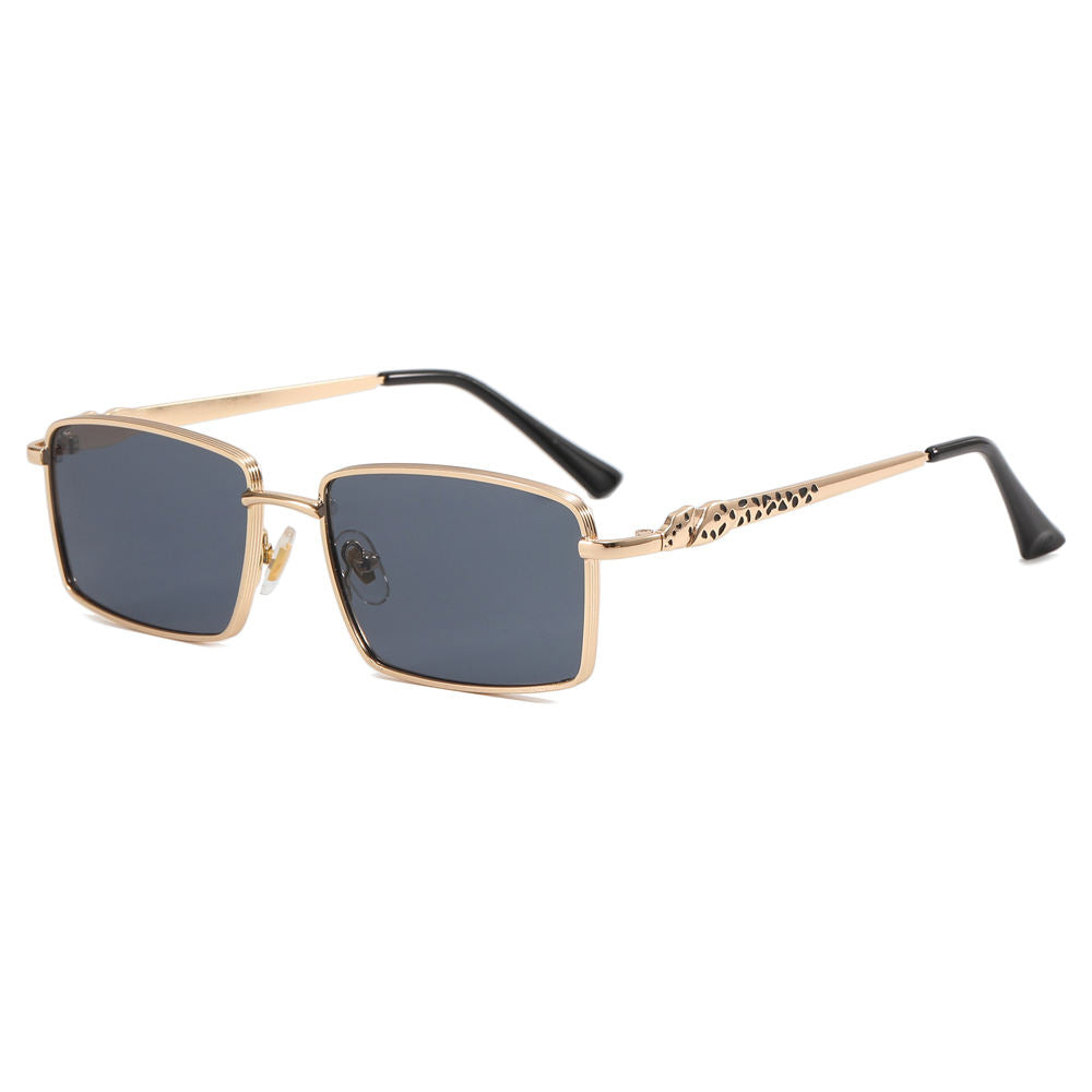 Textured Metal Square Frame Fashion Glasses