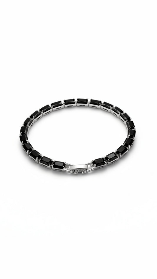Midnight Noir Emerald-Cut Tennis Bracelet