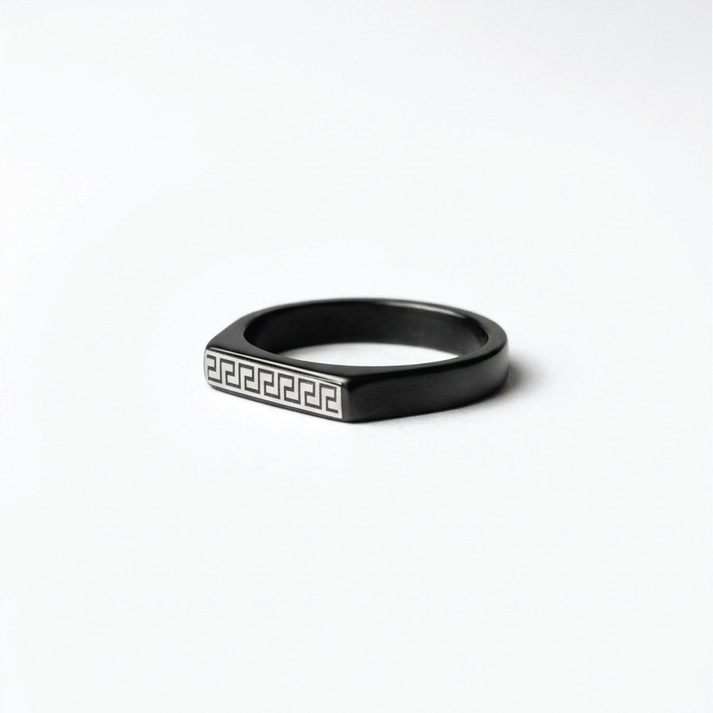 Elysian Greek Key Ring for men's