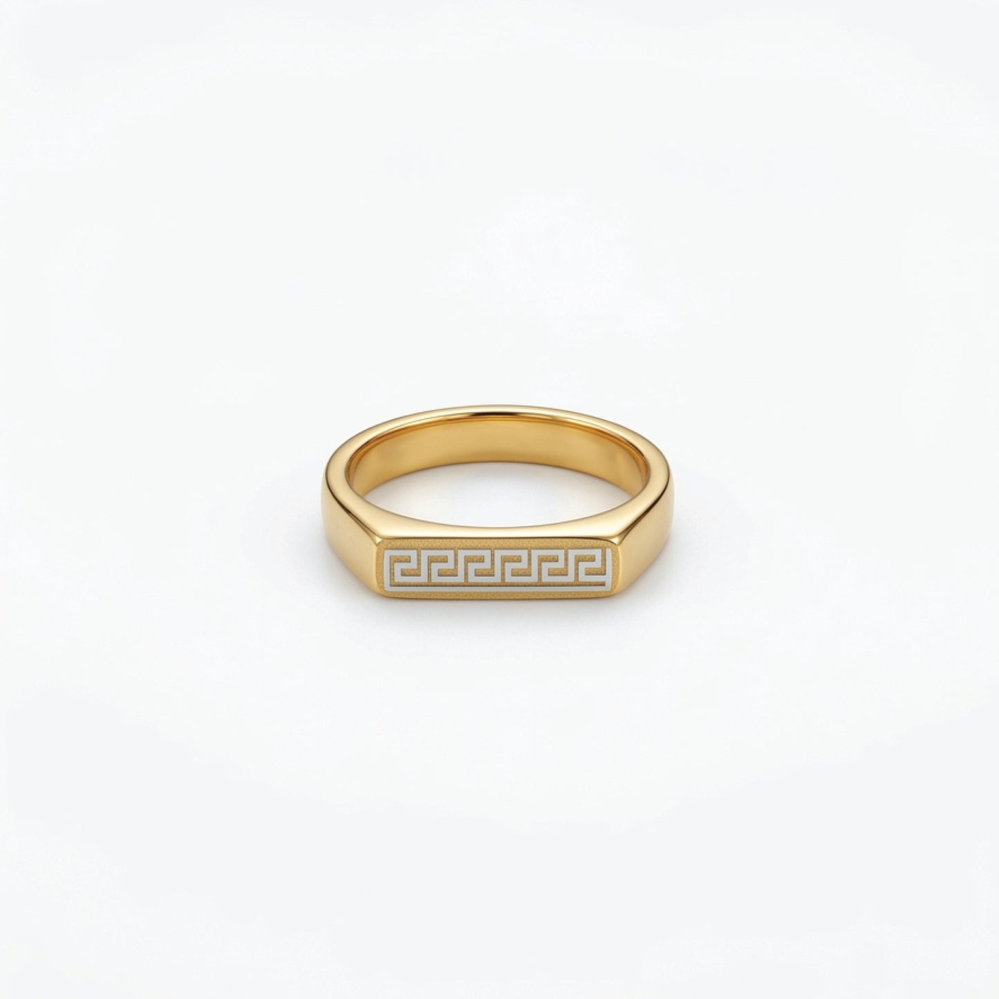 Elysian Greek Key Ring for men's