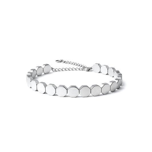 Metallic Octalink Bracelet (Silver)