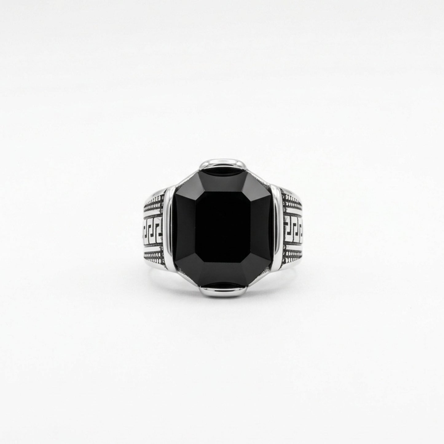 Nabest Stainless Steel Black Gemstone Ring