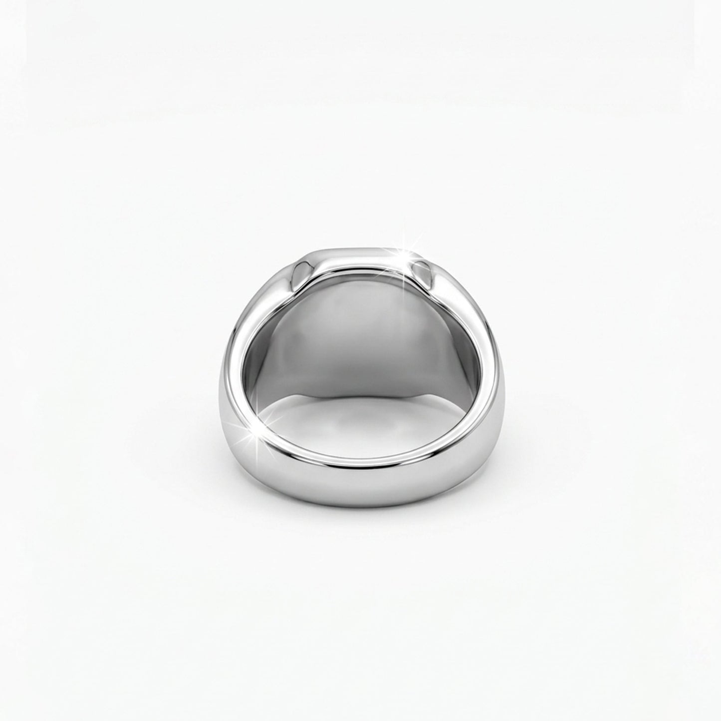 Rhodium plated black onyx ring