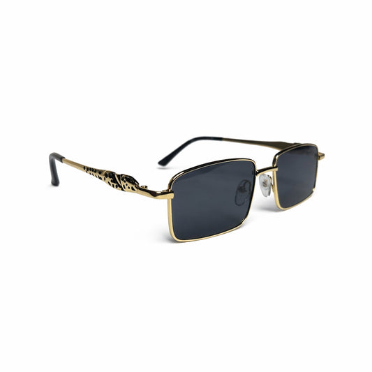Textured Metal Square Frame Fashion Glasses