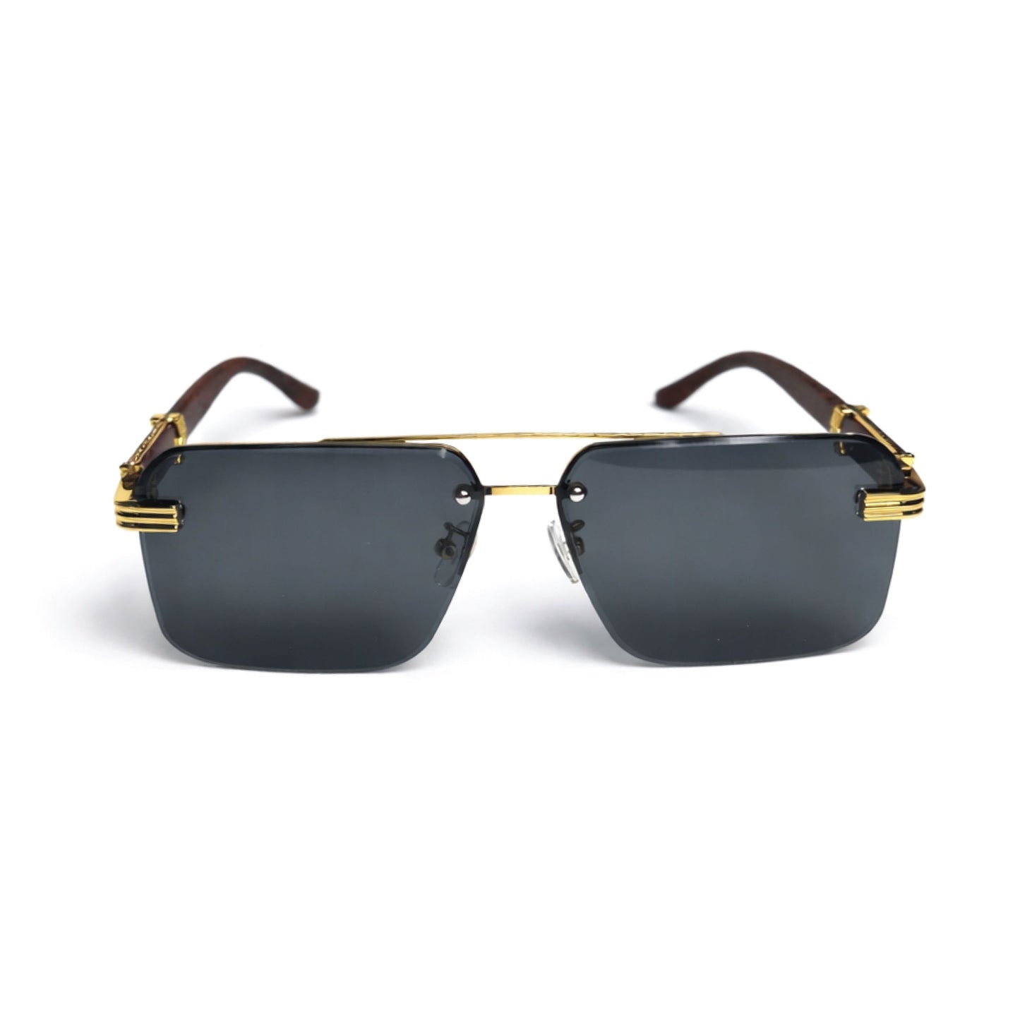 Stylish Double Beam Half-Frame Polygonal Edgeless Glasses