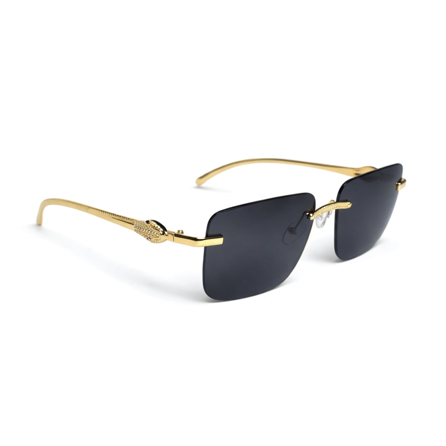 Vintage Style Rimless Glasses for Men, TAC Lens, Iron Alloy Frame