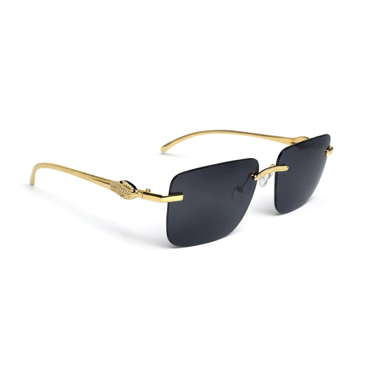 Vintage Style Rimless Glasses for Men, TAC Lens, Iron Alloy Frame