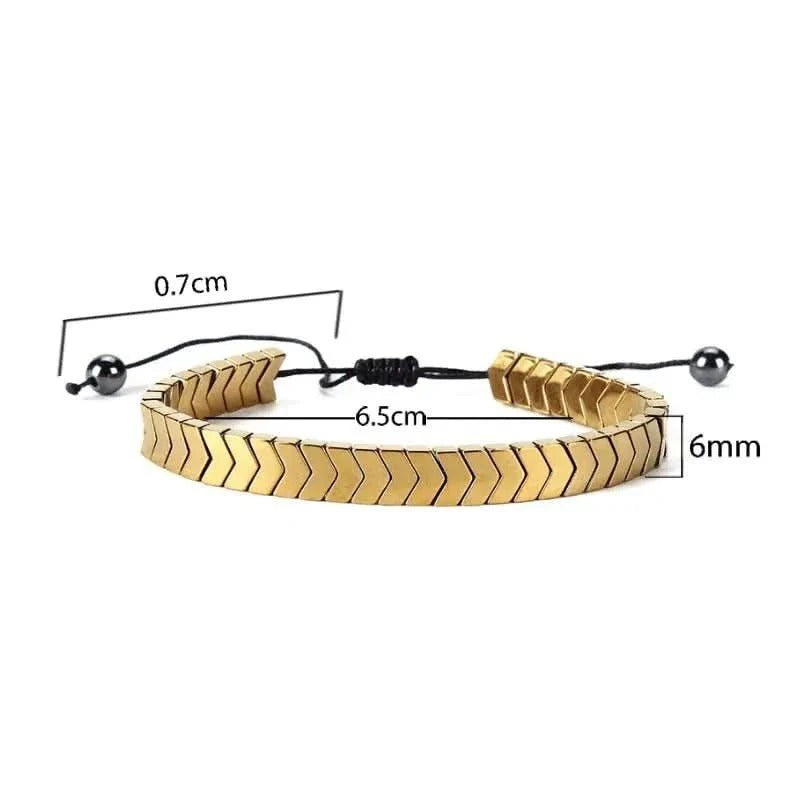 Arrow-Design Gold + Hexa Bracelet