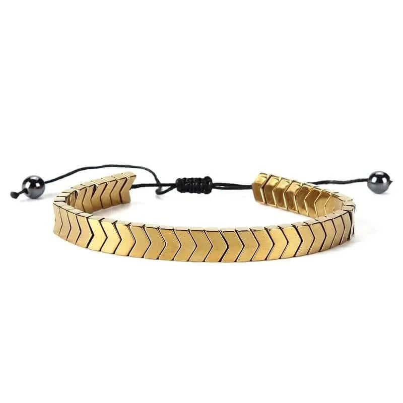Arrow-Design Gold + Hexa Bracelet